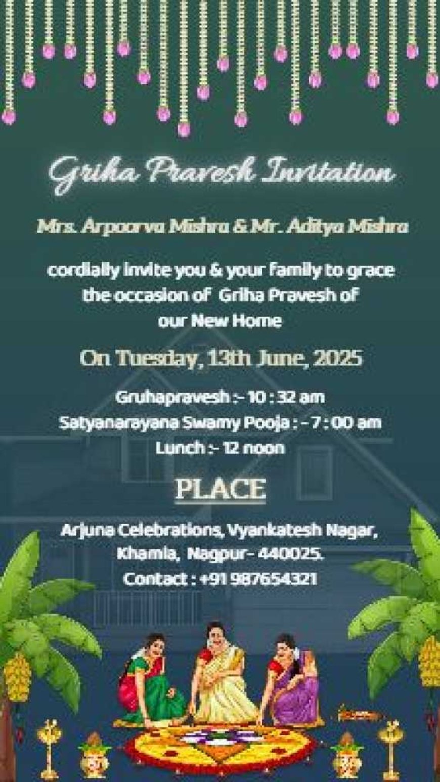 Griha Pravesh Invitation Card – Free Online Editing
